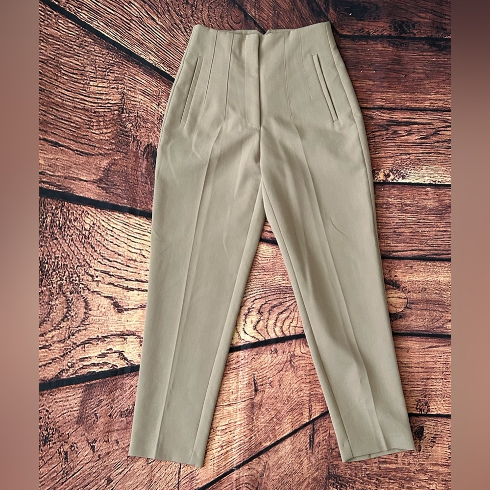 Zara Tan High-Waisted Trousers